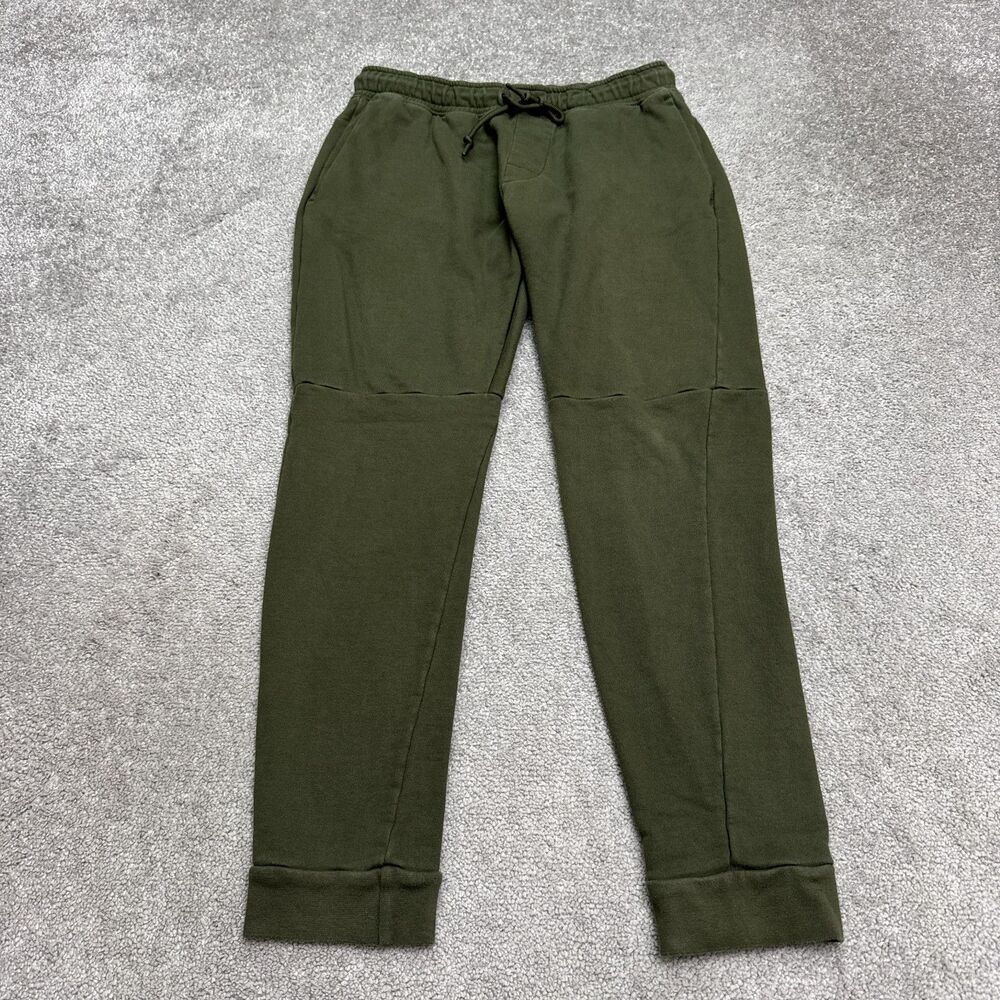Olivers Merino Wool Cotton Jogger Sweatpants Mens Medium Olive Green Zip Pocket
